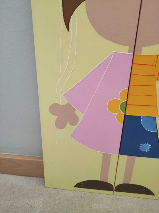 Tela quadro pintado á mão Oficina Rústica Gato preto