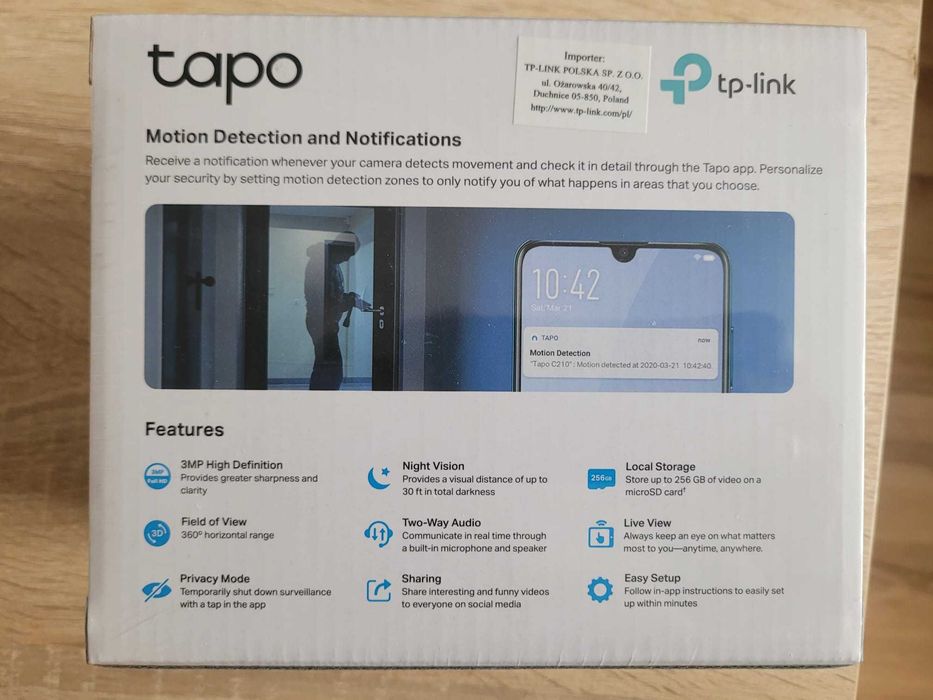 Kamera WiFi TP-Link Tapo C210 3MP Pan/Tilt Monitoring