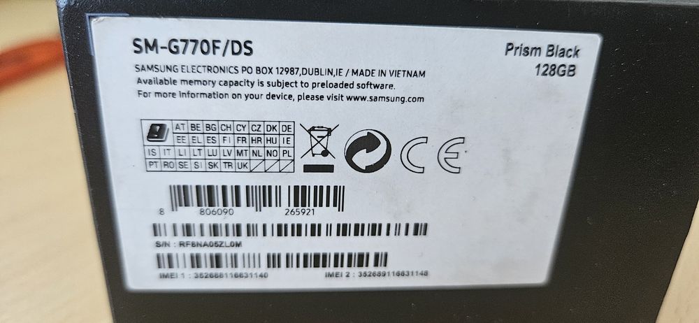 Samsung S10 Lite Black Prism 128 Gb