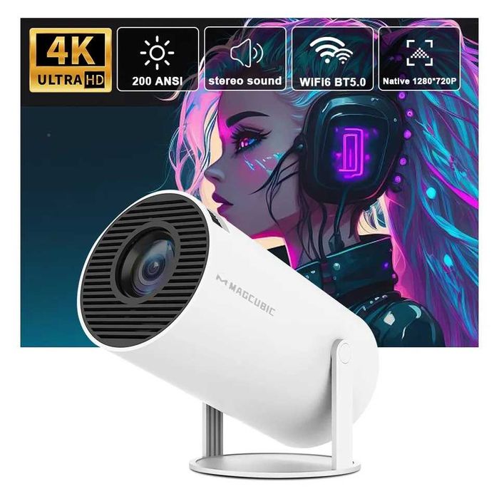 HY300 Mini projetor Smart Android11 , Auto Keystone, 200ANSI WiFi 6,BT