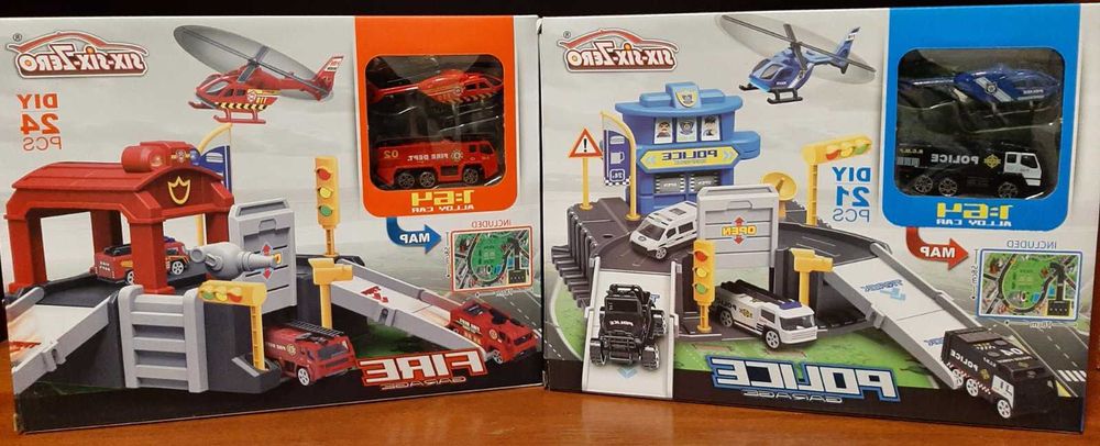 Гараж, трек, парковка, пожежна станція, поліція, карта поле