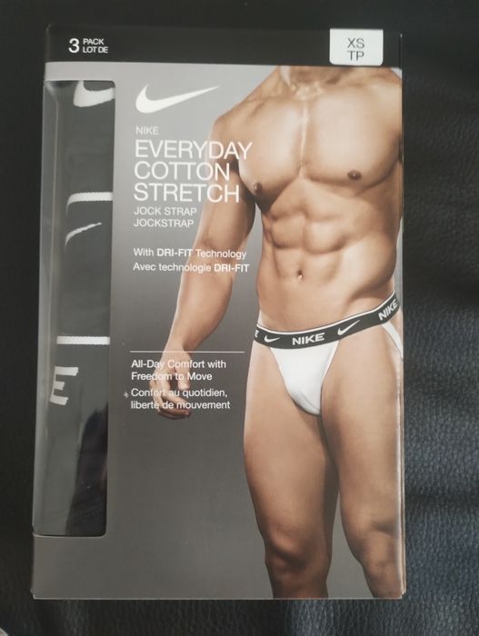 Nike JockStrap majtki 3pack - roz. XS - nowe - czarne