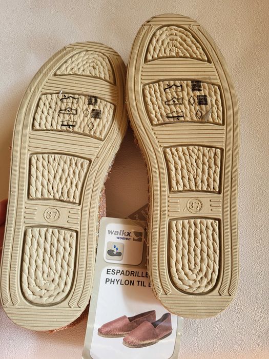 Buty letnie espadryle 37 wkładka 22 różowe pudrowy róż nowe metka