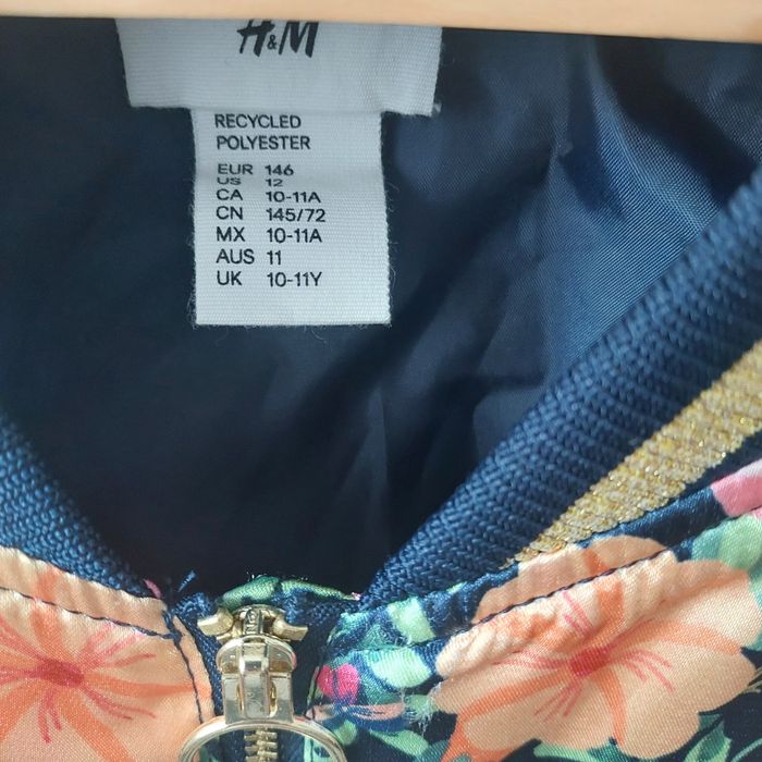 Kurtka bomberka wiosenna w kwiaty  h&m 146