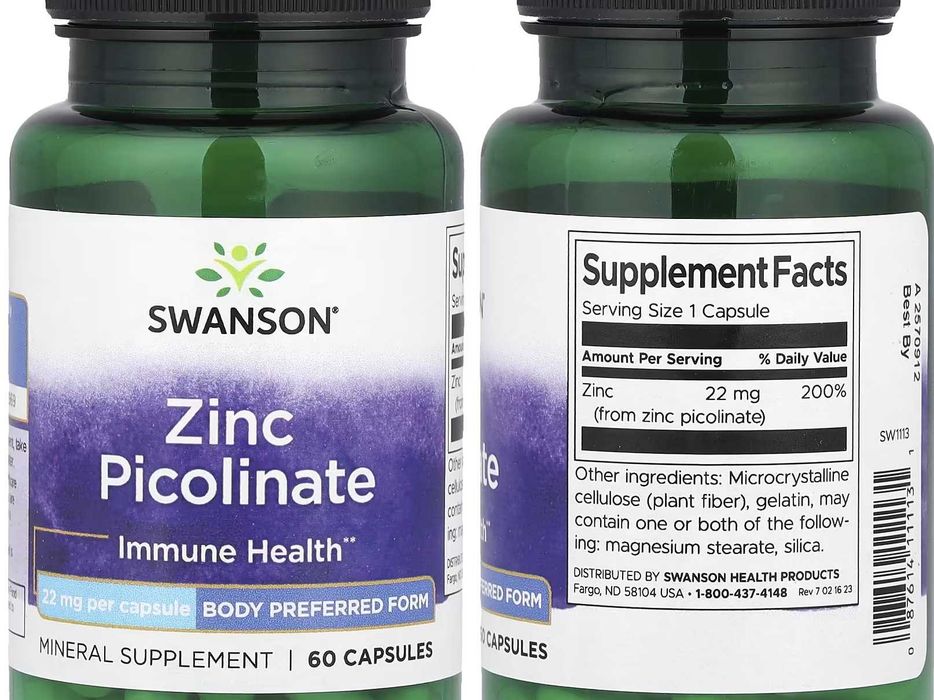 Селен, цинк піколінат хелат цитрат мінеральна добавка Now Foods