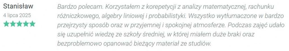 uczelnie wyższe / szkoły średnie - korepetycje z matematyki