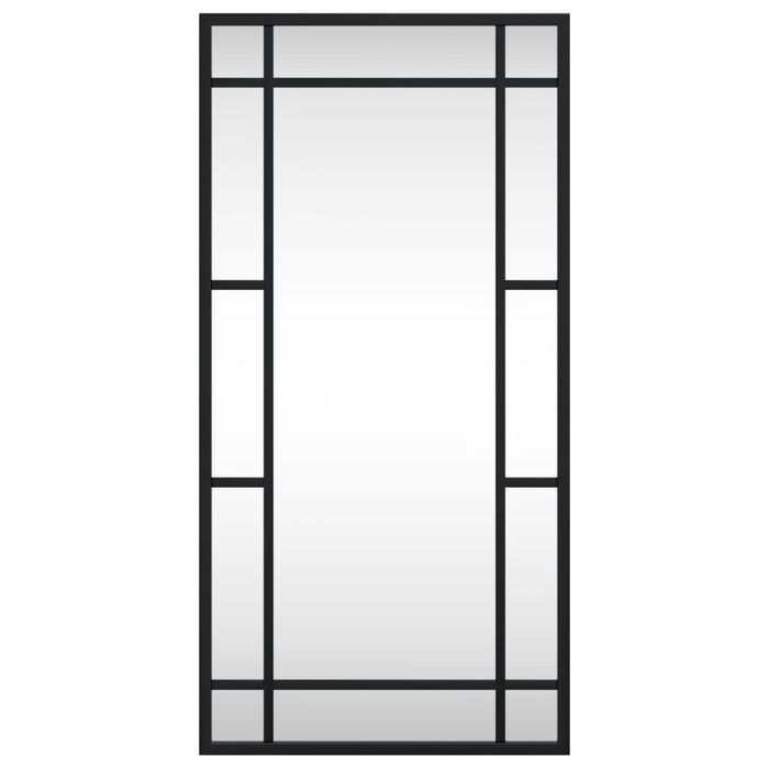 Vidaxl Lustro Ścienne, Czarne, 30X60 Cm, Prostokątne, Żelazo