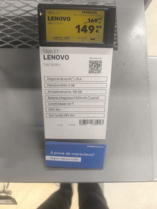 Lenovo TAB TB311FU | Ecrã 10,1" | 4 GB RAM | 128 GB