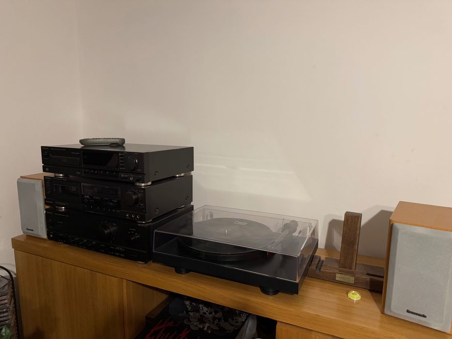 Zestaw audio gramofon Pro-Ject + Technics + kolumny Panasonic