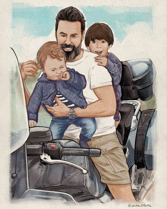 Caricatura ou retratos. Pintura digital.