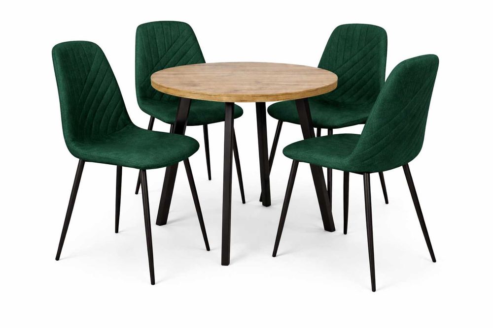 (261wn) Stół okrągły rozkładany + 4 krzesła, nowe okazja 1160 zł