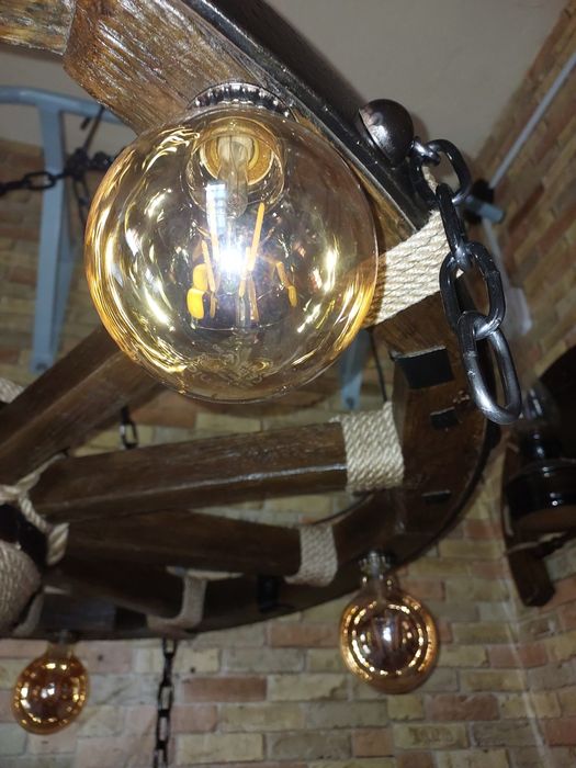 Люстра колесо воза,телеги #2 оригинал 95см дерево