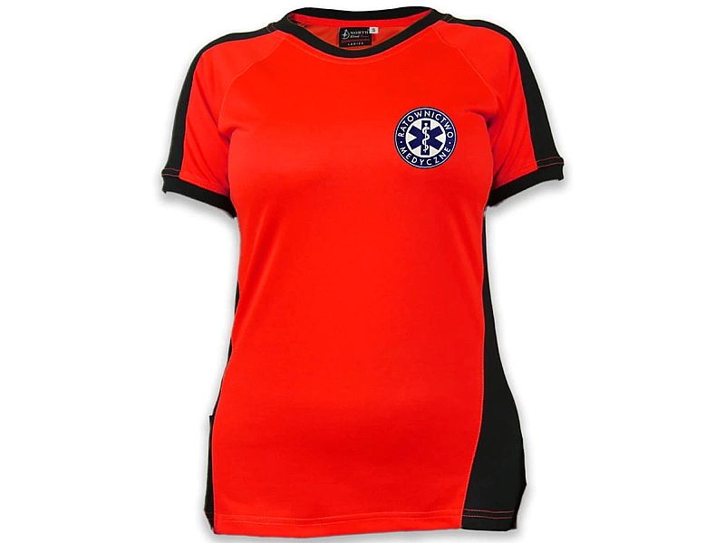 Koszulka FLUO damska RATOWNICTWO MEDYCZNE niebieskie logo (L)