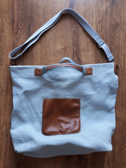 Torba damska shopper bag niebieska jeansowa A4