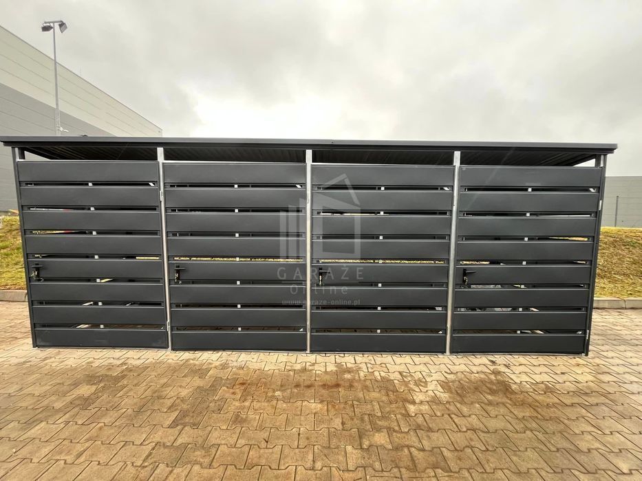 Wiata Śmietnikowa 6X1,5M  Antracyt - 4X Box Id721