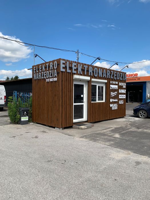 Kontener warsztatowy 6,2 m z klimatyzacją i alarmem, wyposażony