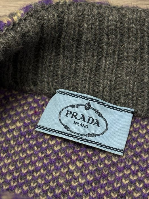 Вовняний Светр Prada Logo Intarsia Shetland Wool Sweater