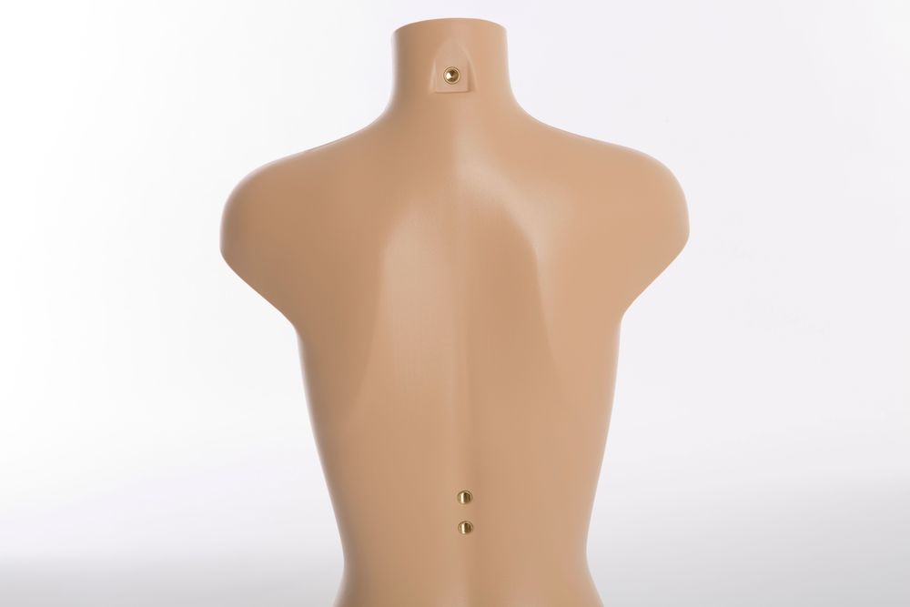 Busto feminino, plástico, cor de pele