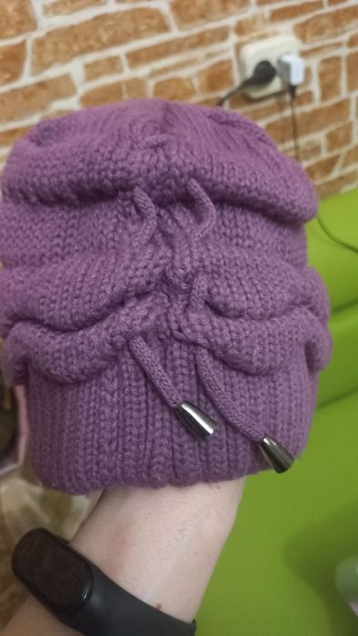 Зимова шапка жіноча, подвійна шапка, тепла шапка, р.54-56