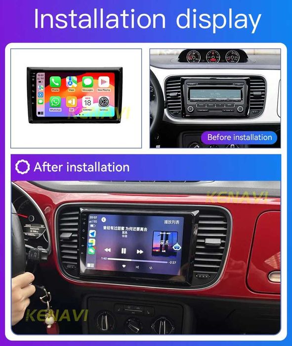 Rádio 9" VW Beetle A5 de 2011-19 Android Auto Carplay GPS 4/64GB NOVO