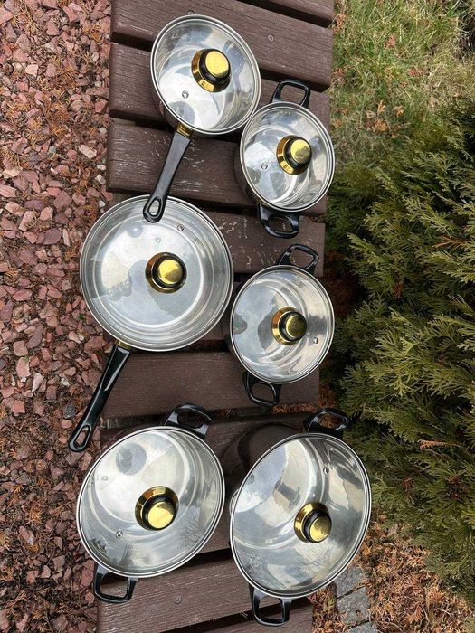 ‼️ Набор кухонных посуды. Набор каструль (кастрюли, ковшык, сковорода)