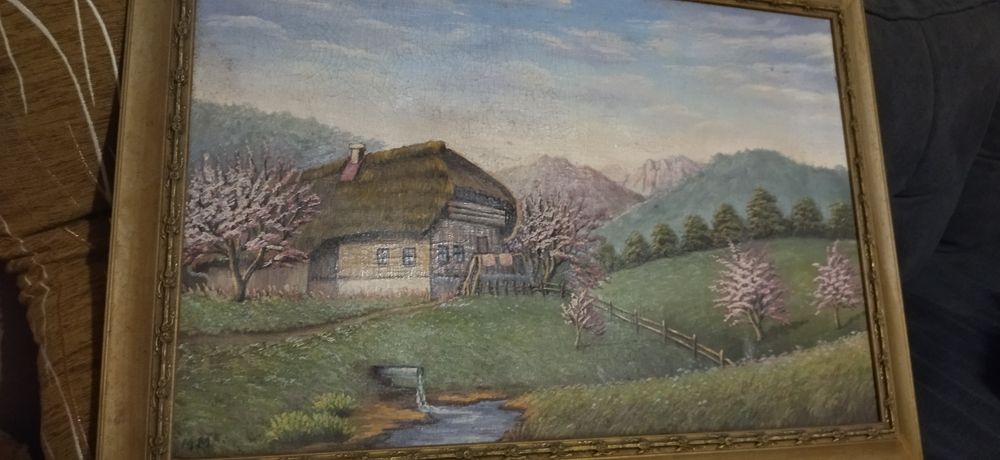 Bardzo stary obraz na płótnie