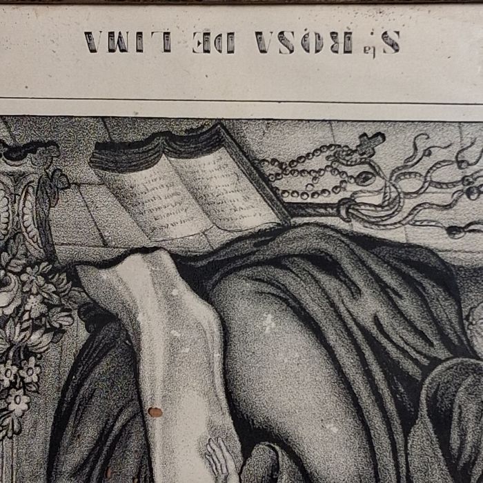 Quadro com gravura muito antigo.