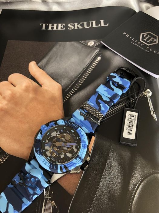 Новинка! Чоловічий годинник Philipp Plein The $kull Blau