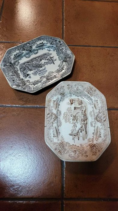 Duas travessas antigas da fábrica Massarelos