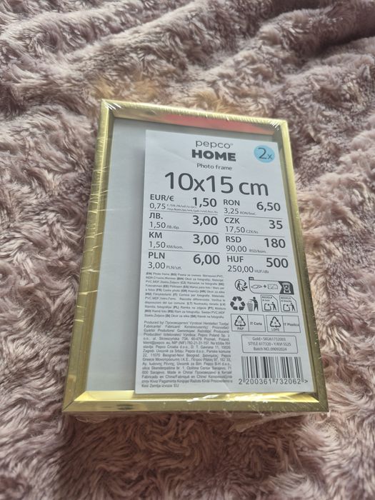 2 złote ramki 10x15cm ślub i wesele