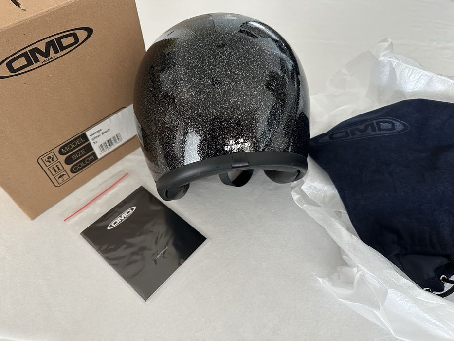 Capacete Aberto DMD Retro Vintage Glitter Black XL NOVO