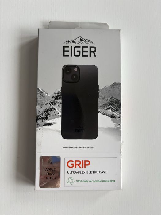 Etui Eiger Grip do Apple iPhone 16 Plus czarne TPU