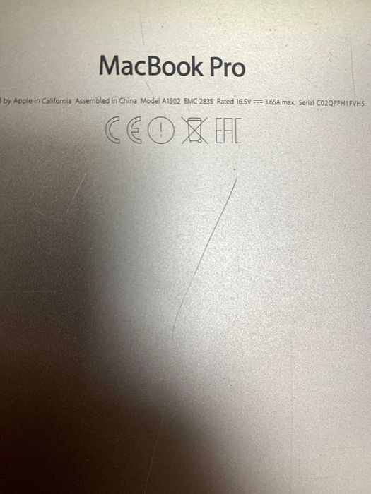 macbook A1502 2015 под ремонт