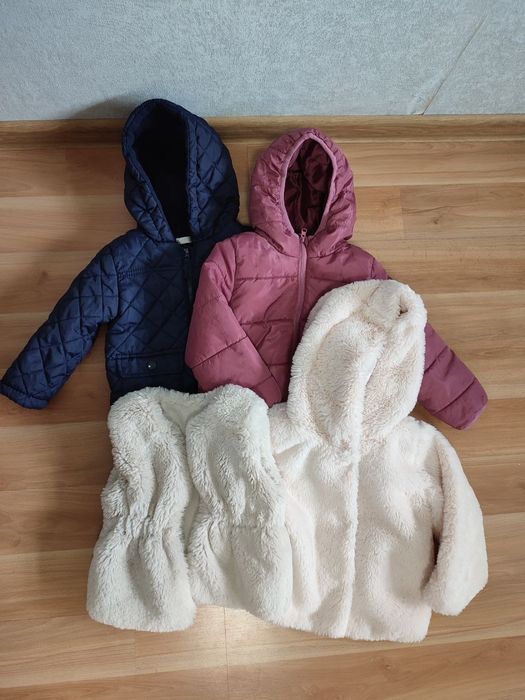 Дитячі куртки + жилетка для дівчинки, розмір 80–86