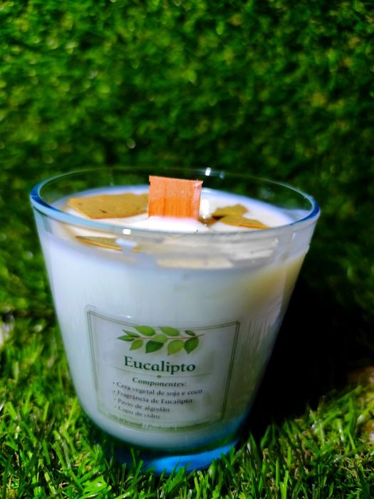 Vela artesanal aromática premium de Eucalipto