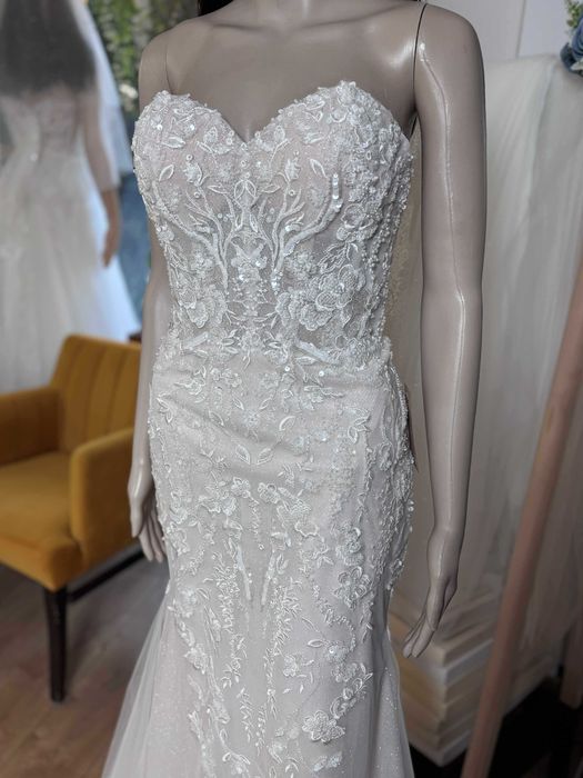 Gorsetowa suknia ślubna rybka syrenka r.38 Jarocin "Studio Ceremonia"