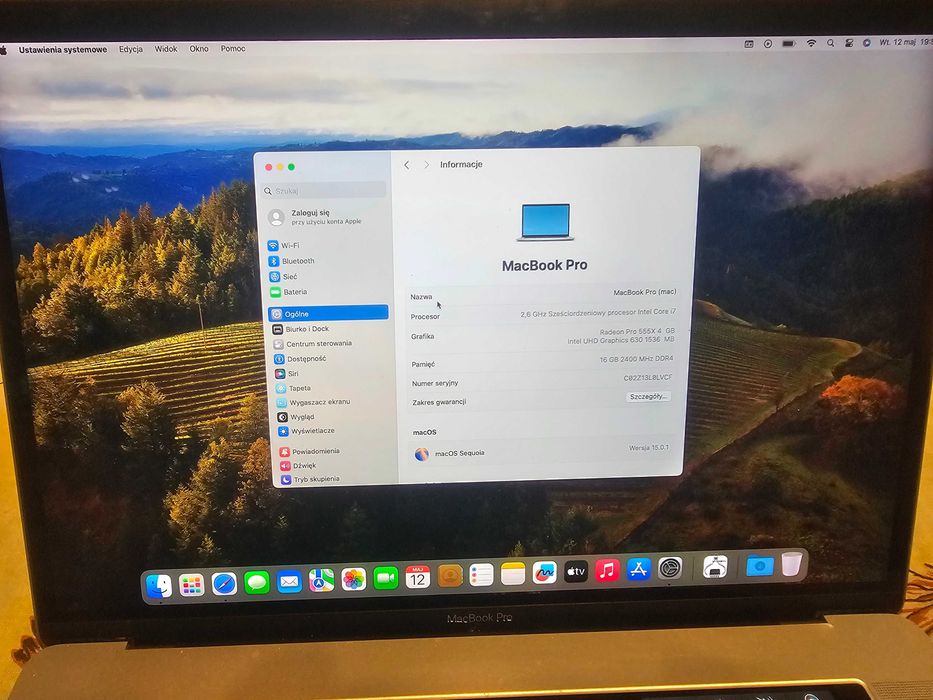 Macbook Pro 15 A1990 Retina 15 cali