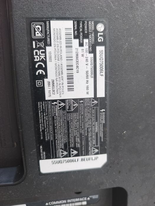 Tv 55" LG para peças