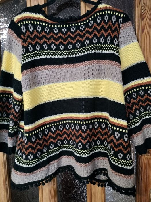 Cudny sweter,mega kolorystycznie,57 % wełny,Fighter,rozmiar XL