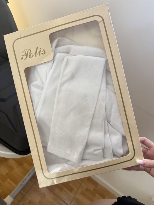 Komin narzutka na suknię brokat biel