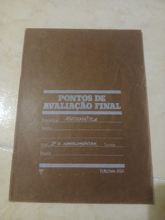 Pontos de avaliação final. 2 ano complementar. 1978