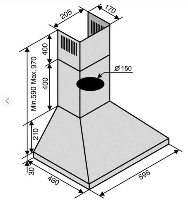 Витяжка VENTOLUX MILANO 60 X (700)
