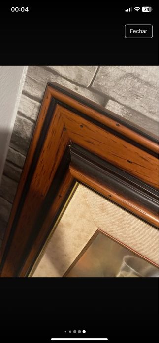 Quadro moldura wm madeira castanha