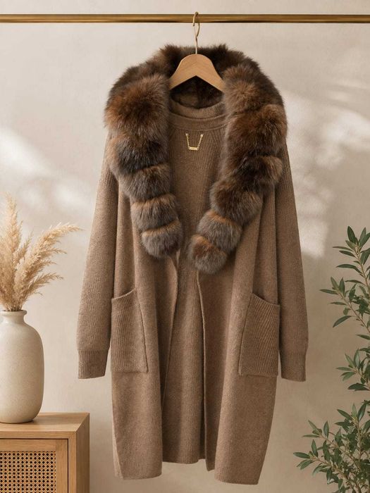 Sweter lis naturalny