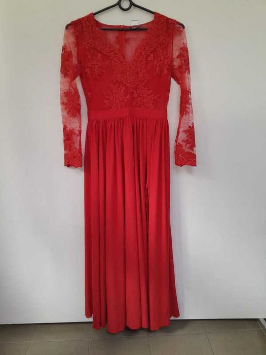 szybka wyprzedaż koronkowa czerwona sukienka 38 emo luna,inubia