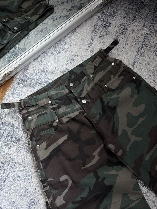 Camo Distressed Jeand Baggy Камо Джинси Широкі з Подвійним Поясом Double Waist Камуфляж Архив Archive Дострес Real Tree Military