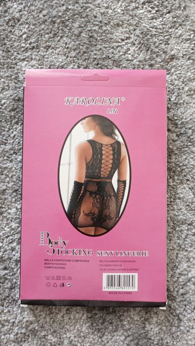 Bodystocking Karolina Lin 80157 czarny seksowna body walentynki