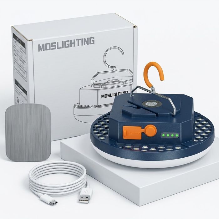 LED лампа ліхтар MOS 14, 30W з акумулятором 9900 mAh, USB / Type-C заряджання