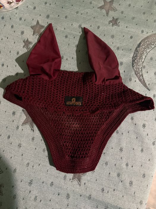 Bordowe nauszniki kentucky velvet