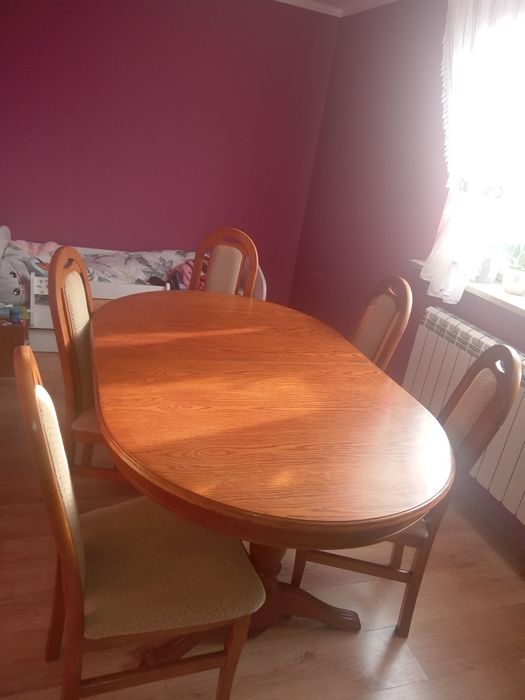 Stół drewniany+6 krzeseł